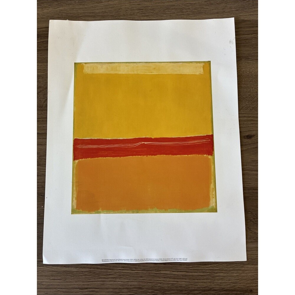 Vintage Print Of Mark Rothko No. 5/22 1950, MOMA 1998